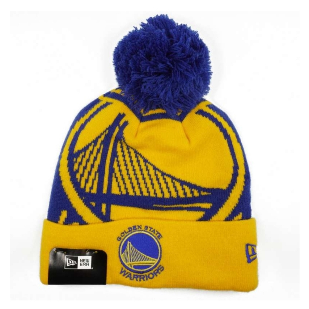 Men's New Era Royal Golden State Warriors Hardwood Classics with pom